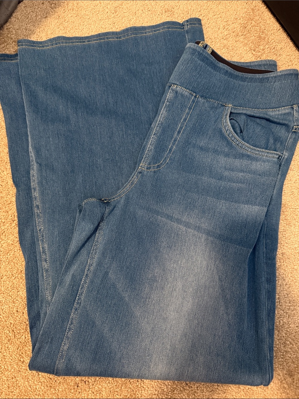Halara Flex High Waisted Pockets Baggy Wide Leg Washed Casual Jeans MEDIUM